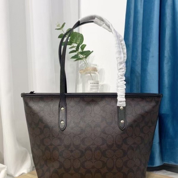 寇驰大牌女包经典老花拉链款City30托特包大容量购物袋单肩妈咪包|undefined