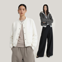 teeshe女装蛋壳绒棒球外套25秋季新品340g简洁休闲百搭短款上衣女