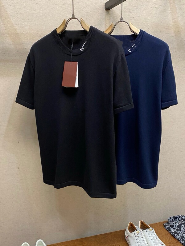 2026 Summer New Casual Fashion Collar Jacquard Letter Men's Slim Fit Knit Short Sleeve T-Shirt