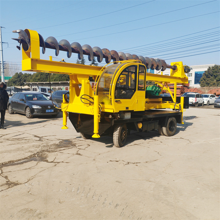 新建民房地基打桩机 电动高转速钻孔机 6米长螺旋地基打桩机