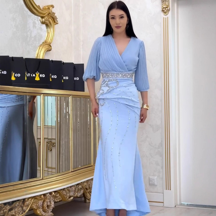 2025 European and American Foreign Trade Autumn New Fishtail Slim-Fit Elegant Cocktail Dress