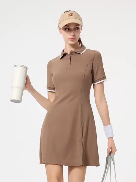 26 New Summer Sports Polo Skirt Without Chest Pads Outdoor Golf Dress Breathable Clothing Women's Tennis Dress
