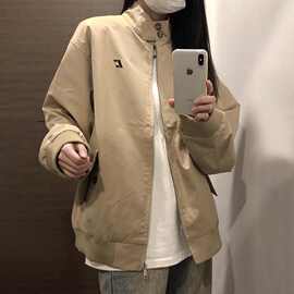 初秋夹克外套女春秋新款韩系小个子美式工装立领卡其色棒球服上衣