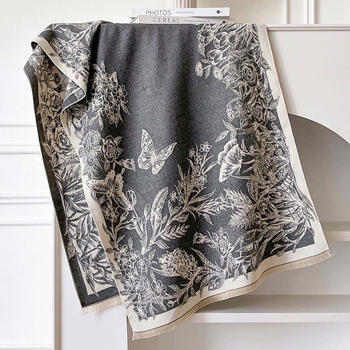 Nuevo paisaje Jacquard imita bufandas de cachemir para mujeres con aire acondicionado sala de chal de otoño y invierno grueso calentamiento largo babillo transfronterizo