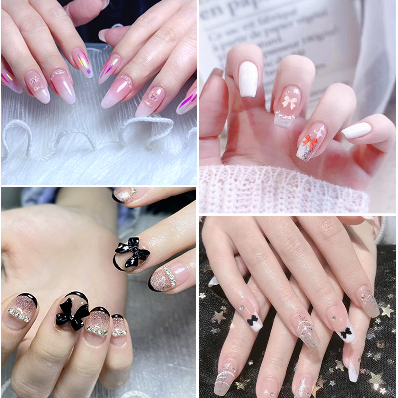 Joyas de manicura de resina híbrida japonesa 3D estereoscópica de cinco pétalos Aurora Xiangshan Camellia caja de 6 cuadros