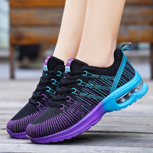 Four Seasons Trendy sneaker Fashion Flying Weaving Heightened Running Shoes Cross-border plus size Lightweight Breathable Shoes for Women