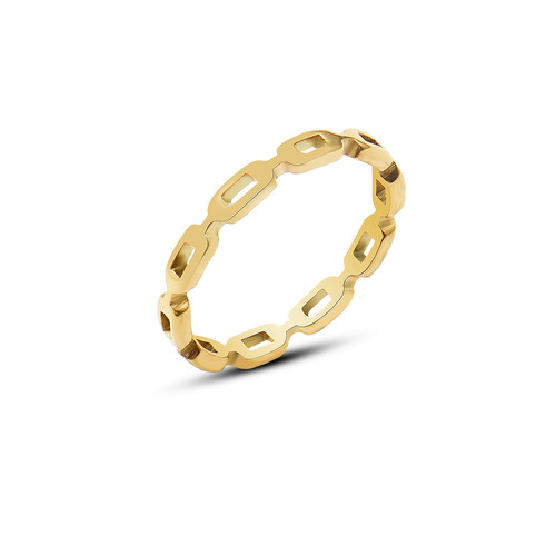 Marka French ins jewelry ring hollow ring index finger ring titanium steel 18k gold A206