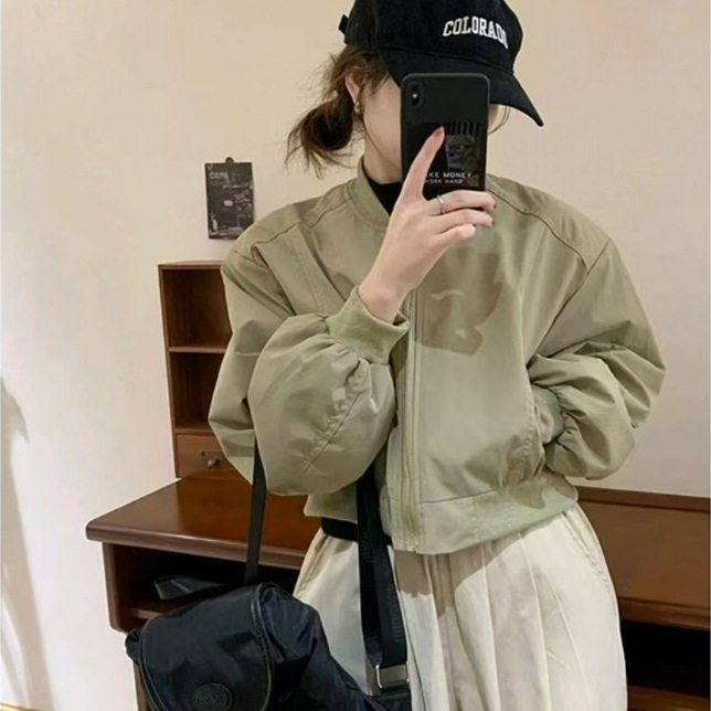 American Retro Baseball Jacket for Women, Spring 2026 New Style, Casual Versatile Short Jacket for Petite Figures American Retro Baseball Jacket for Women, Spring 2026 New Style, Casual Versatile Short Jacket for Petite Figures