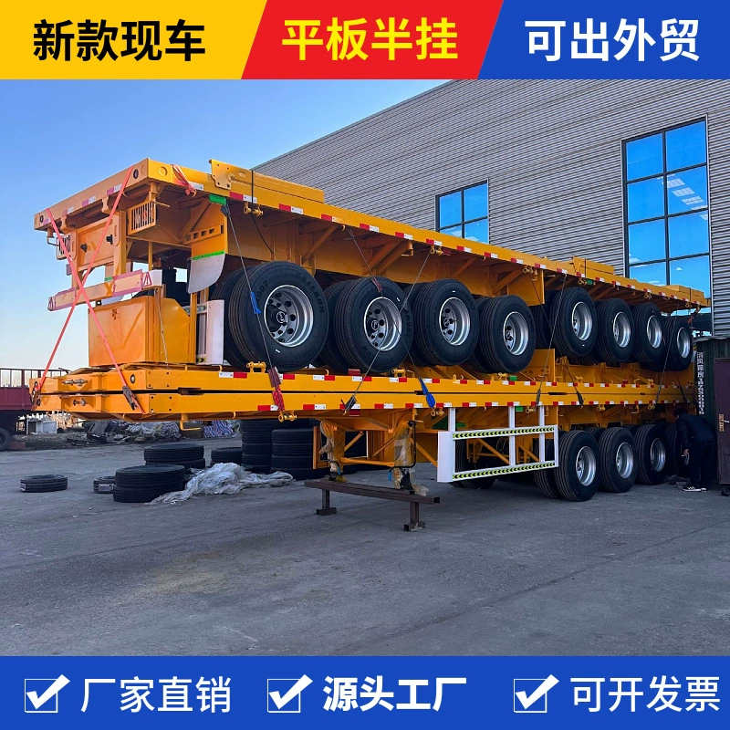 Новый полуприцеп-платформа для перевозки контейнеров 12.5m футов, цена на полуприцеп-платформу для перевозки 40-футовых контейнеров