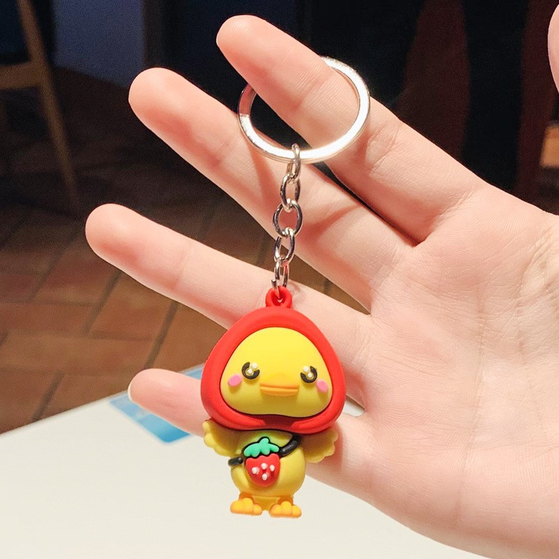Creativo de dibujos animados fruta pato llavero exquisito pequeño regalo kindergarten pequeño regalo mochila bolsa colgante Premio al por mayor
