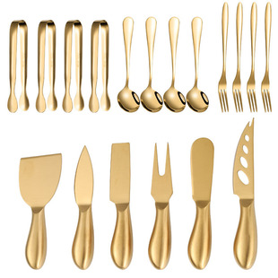 Cross-border stainless steel cheese knife 18-piece kitchen baking tool butter knife cream spatula cheese pizza knife fork