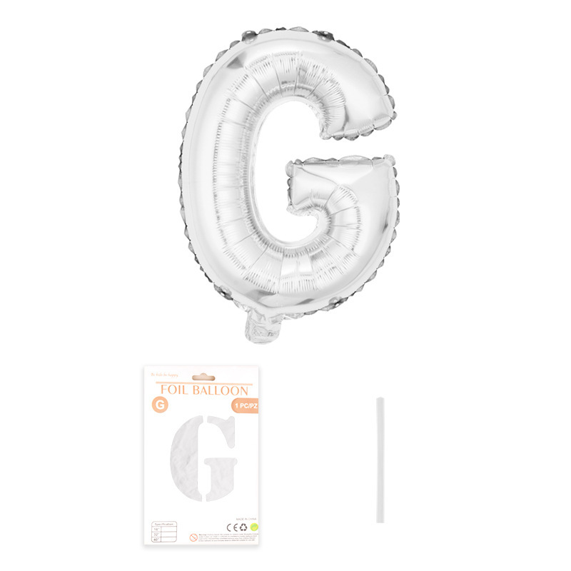 16 pulgadas alfabeto inglés tarjeta de papel independiente embalaje película de aluminio globo decoración de fiesta de cumpleaños diseño papel de aluminio globo al por mayor