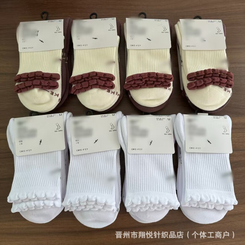 New Suwannex Sports Socks with Hook Towel Bottom, Mid-Tube Sports Socks for Women, Lace Nk Cotton New Suwannex Sports Socks with Hook Towel Bottom, Mid-Tube Sports Socks for Women, Lace Nk Cotton