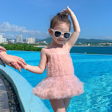 女童夏装泳衣3岁宝宝儿童装新款高级感女孩洋气网红公主纱裙泳装6