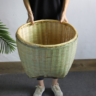 竹编大号箩筐淘米箩粮食竹筐手工艺农家喜事筐簸箕田园风竹制品-阿里巴巴