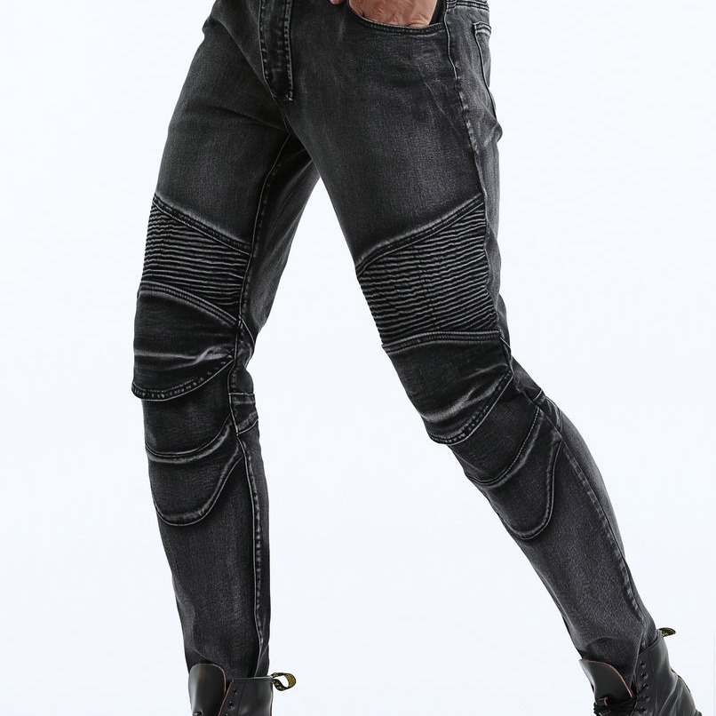 Al por mayor transfronteriza de la motocicleta pantalones vaqueros de los hombres Harley motocicleta retro casual ciclismo pantalones carreras resistente a la caída lavado de plata