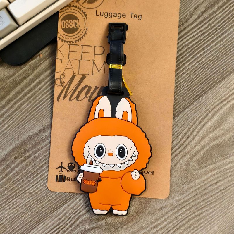 Labubu搞怪恶魔行李牌可爱卡通拉布布登机牌书包旅游托运吊牌周边|undefined