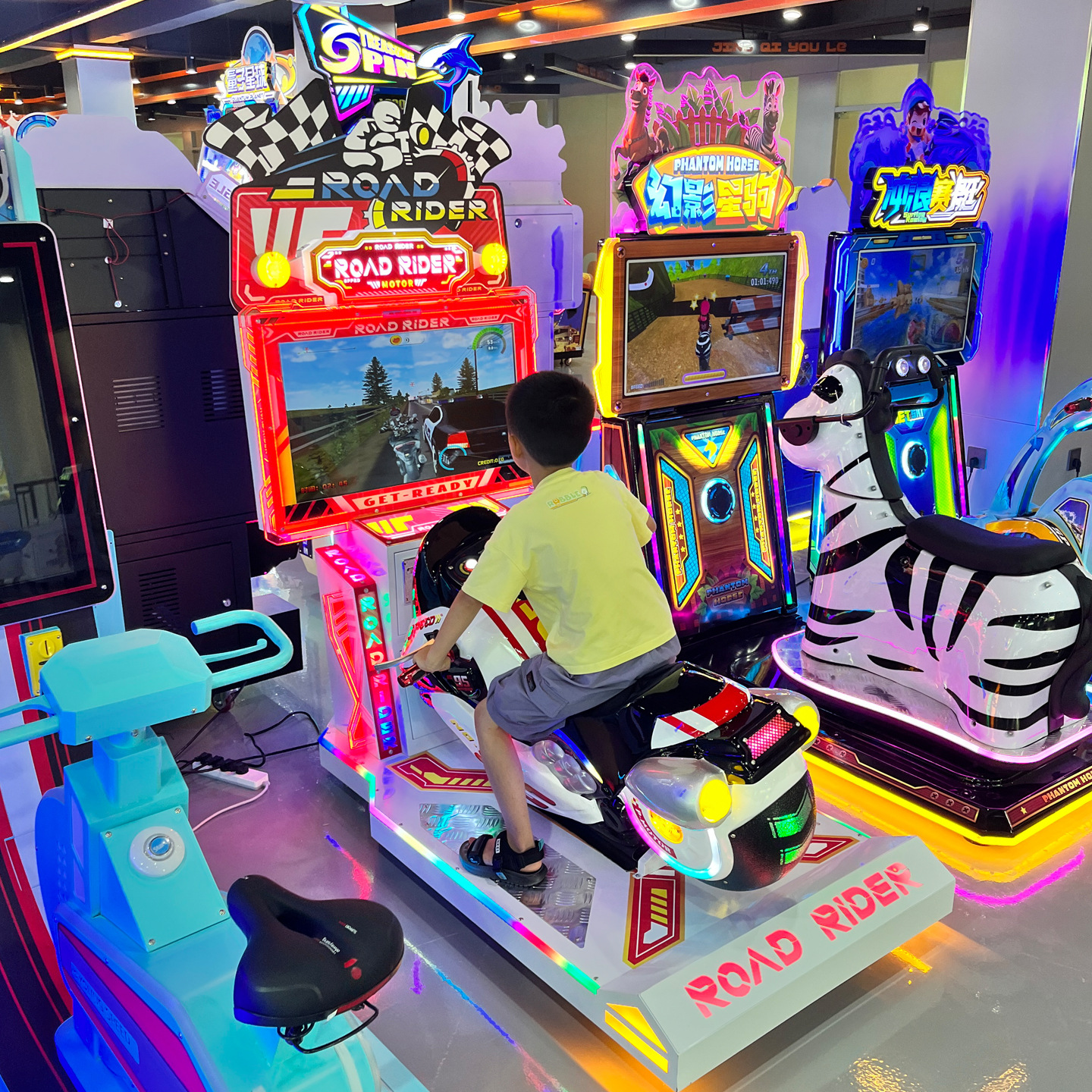 Gran ciudad de videojuegos animada ciudad comercial de movimiento completo super simulación de conducción máquina de carreras de motocicletas máquina de juegos de entretenimiento