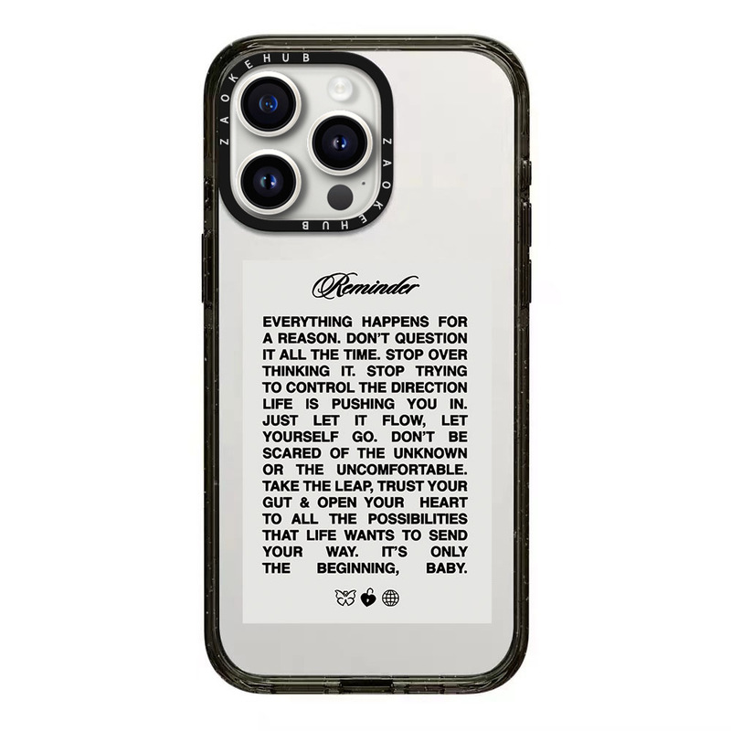 CASE励志短文爱心几何蛋糕豹纹iPhone16ProMax苹果15透明手机壳14|undefined