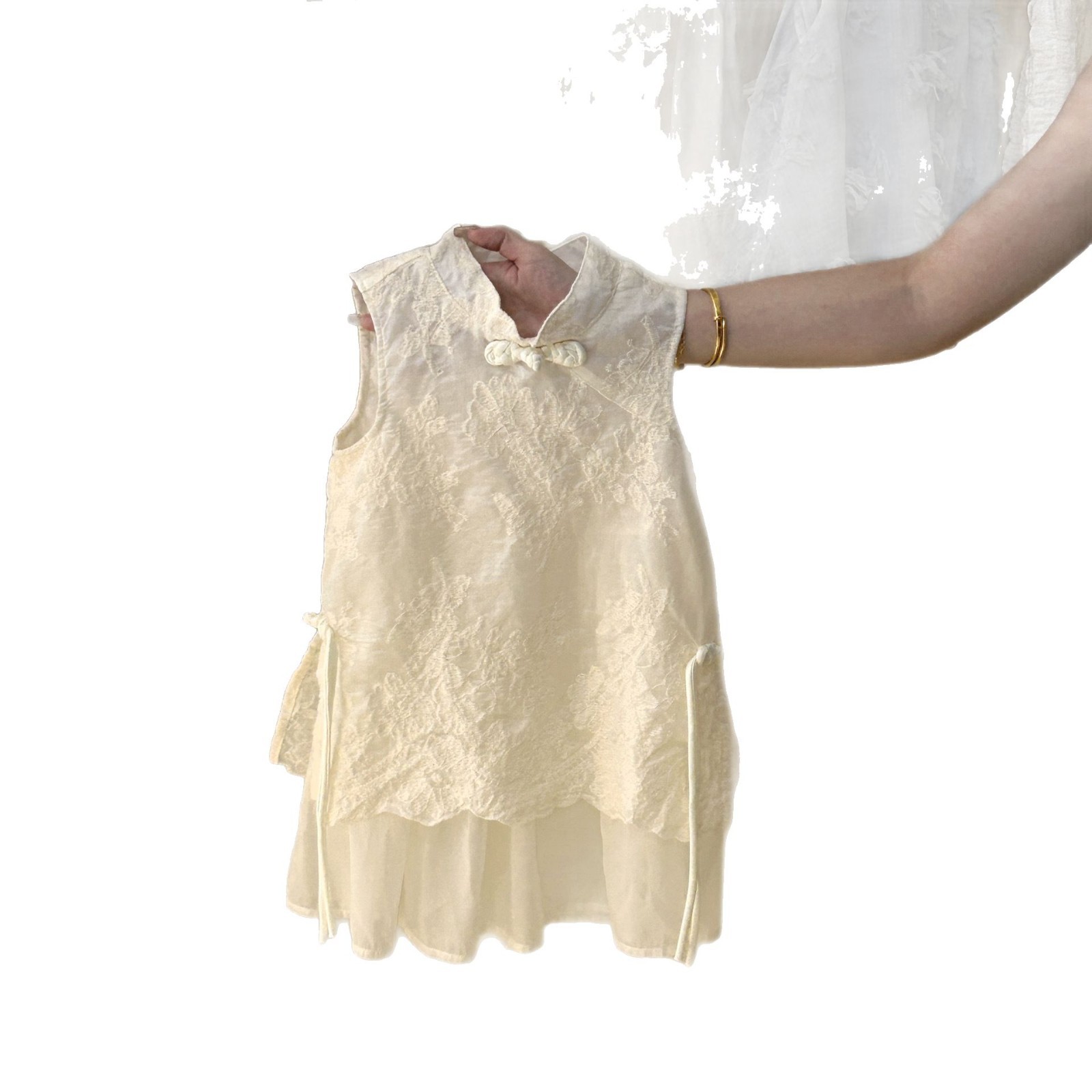 Vestido de chaleco de verano para niñas 2024 nuevo vestido de princesa de estilo occidental falda rosa de bebé femenino vestido de niños versión coreana
