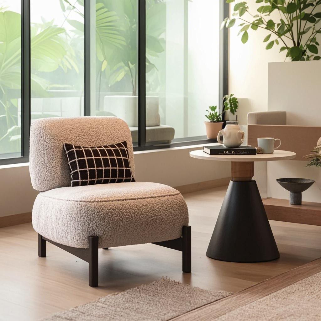 Cream minimalistic design sofa, high-quality style 2