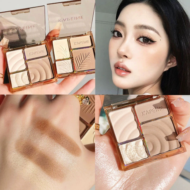Four-Color High-Gloss Contouring Palette Shadow Pearlescent Matte Brightening Glitter High-Gloss Powder Contouring Palette Natural Three-Dimensional Cross-Border