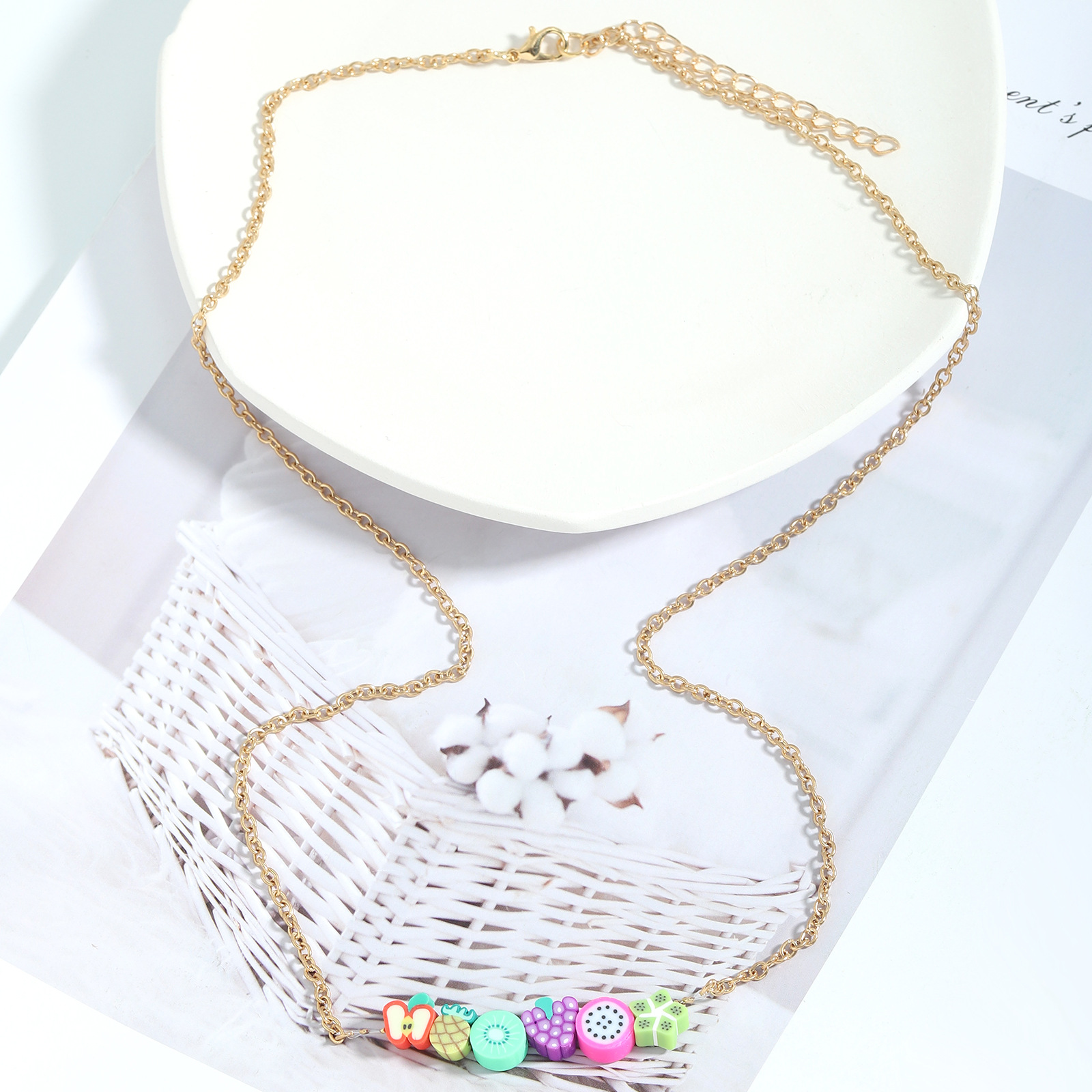 Wholesale Jewelry Colorful Fruit Smiley Necklace Nihaojewelry display picture 6