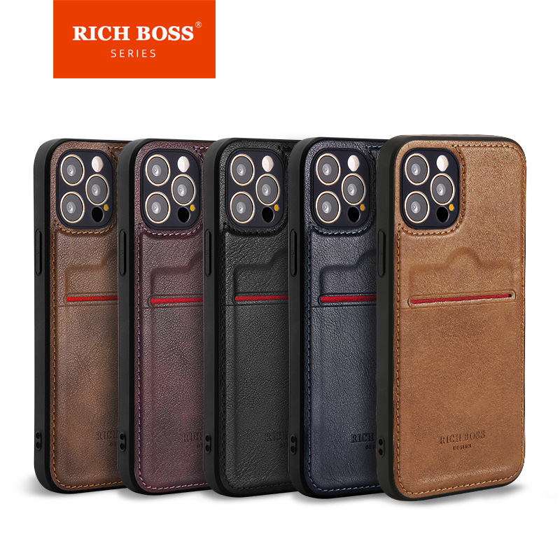 跨境适用苹果13皮革插卡手机壳新款苹果15手机套苹果12手机皮套