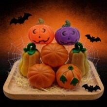 塑料小南瓜 小鬼脸南瓜 万圣节装饰场地摄影道具 4款规格