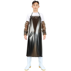 PVC Cowhide Apron Neck Strap Kitchen Food Factory Aquatic Farm Cleaning Work Waterproof Oil-Proof Waist Belt