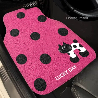 Car Foot Mat Girl's Car — Avtomobil döşəmə paspasları - rose-red-cat-main-driver-countries-car-floor-mats
