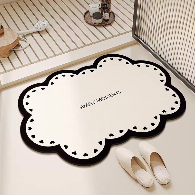 Hot Selling Light Luxury Floral Diatom Mud Bathroom Floor Mats Water-Absorbent Quick-Drying Floor Mats Entrance Entrance Decorative Floor Mats Wholesale