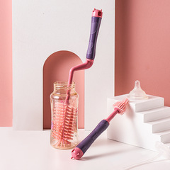 3-piece set/baby rotating soft cleaning brush/baby pacifier brush + bottle brush + straw brush/three-piece set