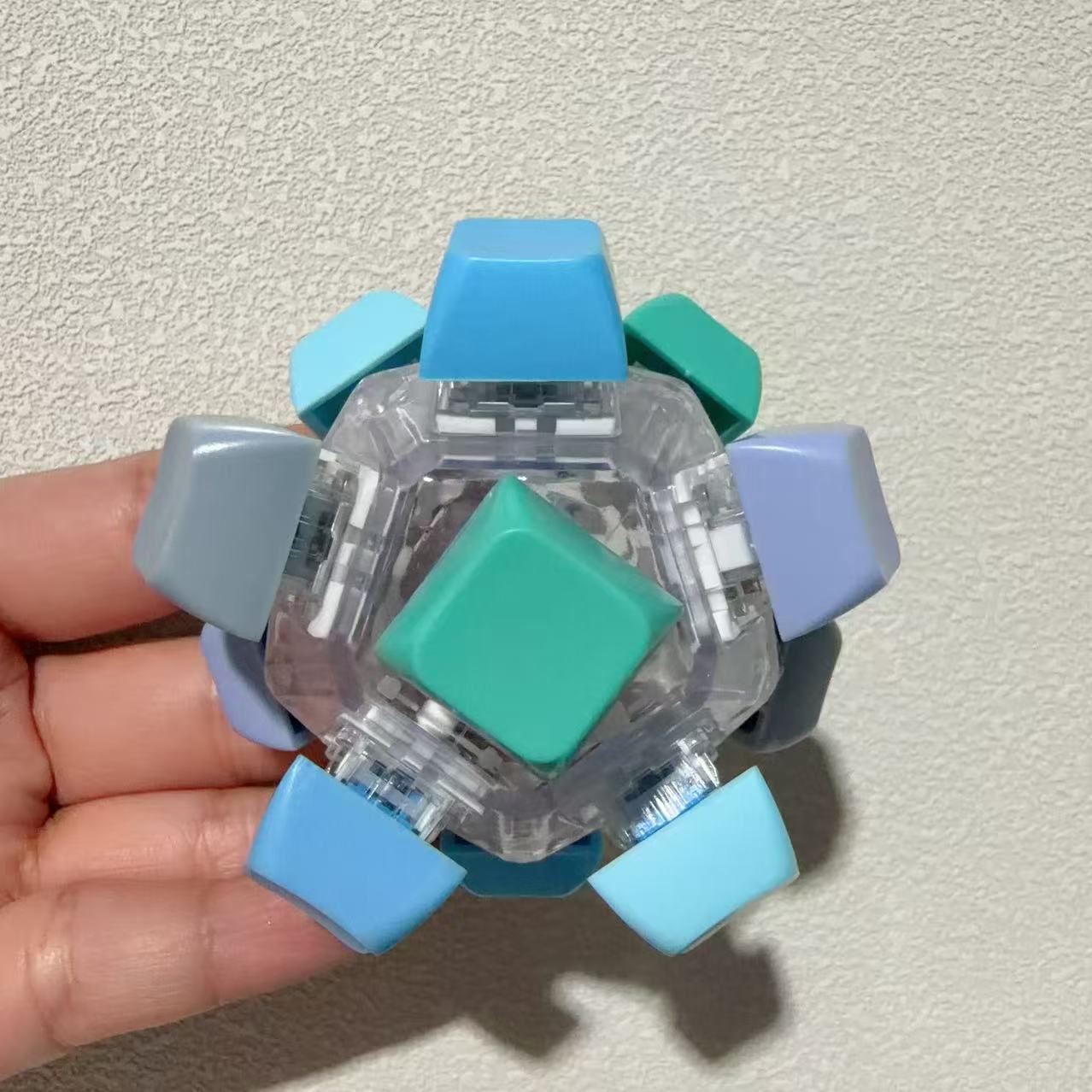 12-key transparent shell-grey blue green