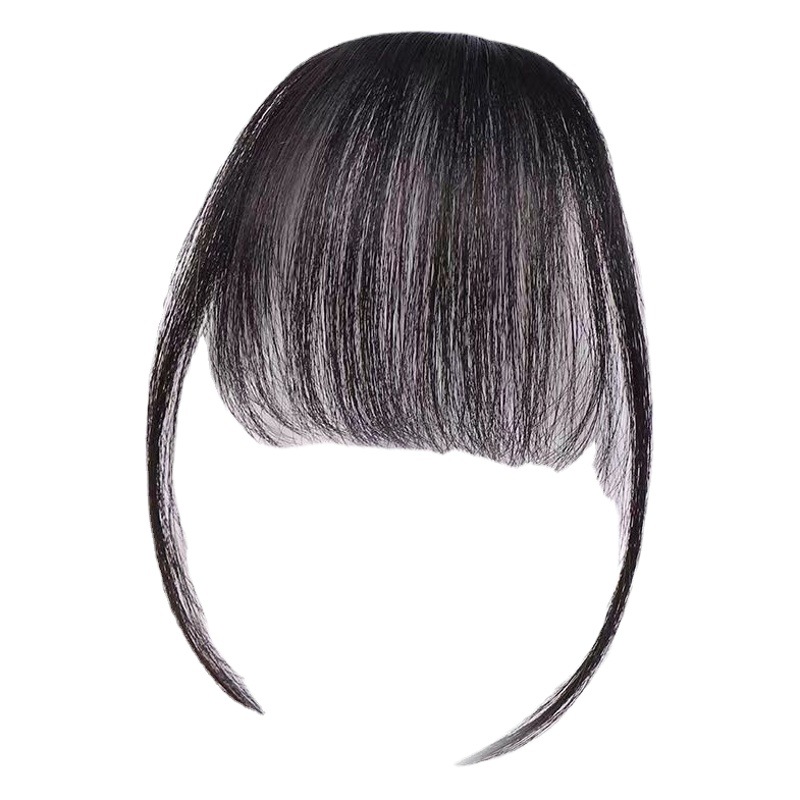 Women's Wig with Side Bangs, Air Bangs, Seamless Natural-Looking Bangs, Popular Online, Front and Top of Head Wig Bangs