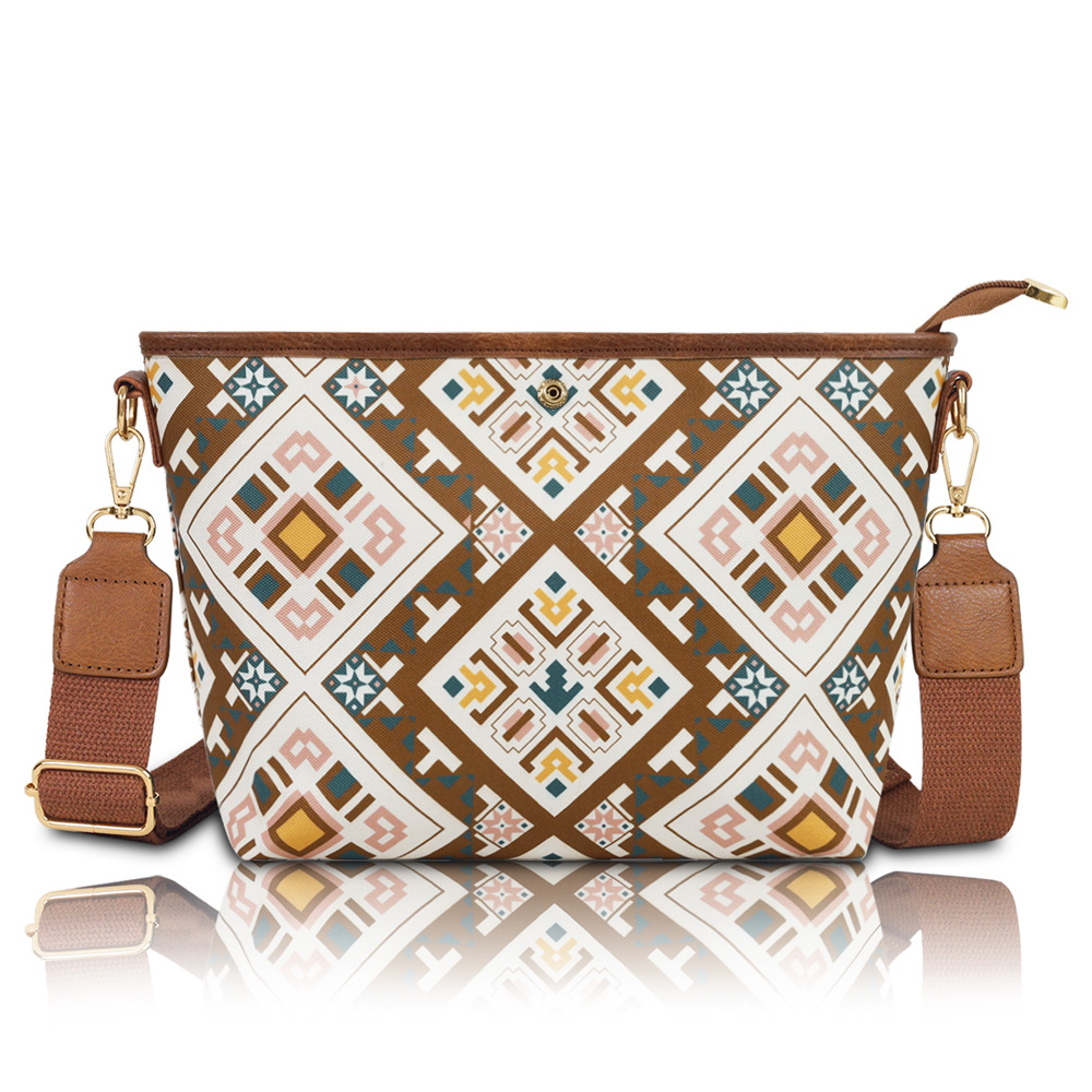 现货民族风斜挎包壮锦包包单肩包轻便大容量通勤拉链包帆布包