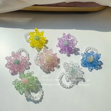 高颜值梦幻ins风水晶小雏菊弹力绳指环自带打光感时髦精个性戒指