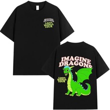 Imagine Dragons Loom World Tour 2024 T Shirt Rock Band Carto