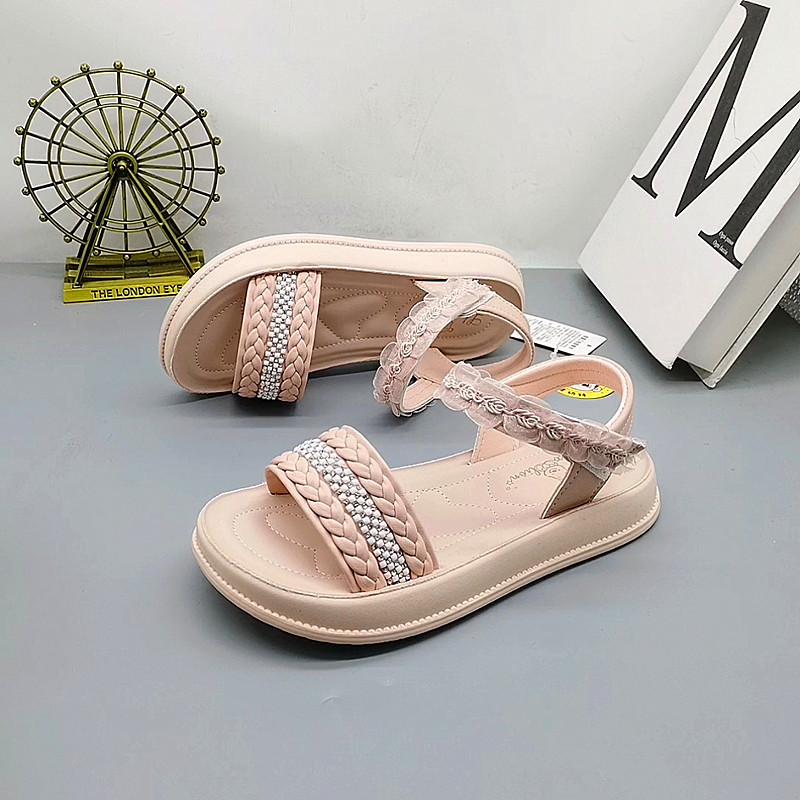 Sandalias de princesa talla 27-38, estilo retro para niñas de 8 a 13 años, zapatos de princesa antideslizantes para niños, zapatos de playa.