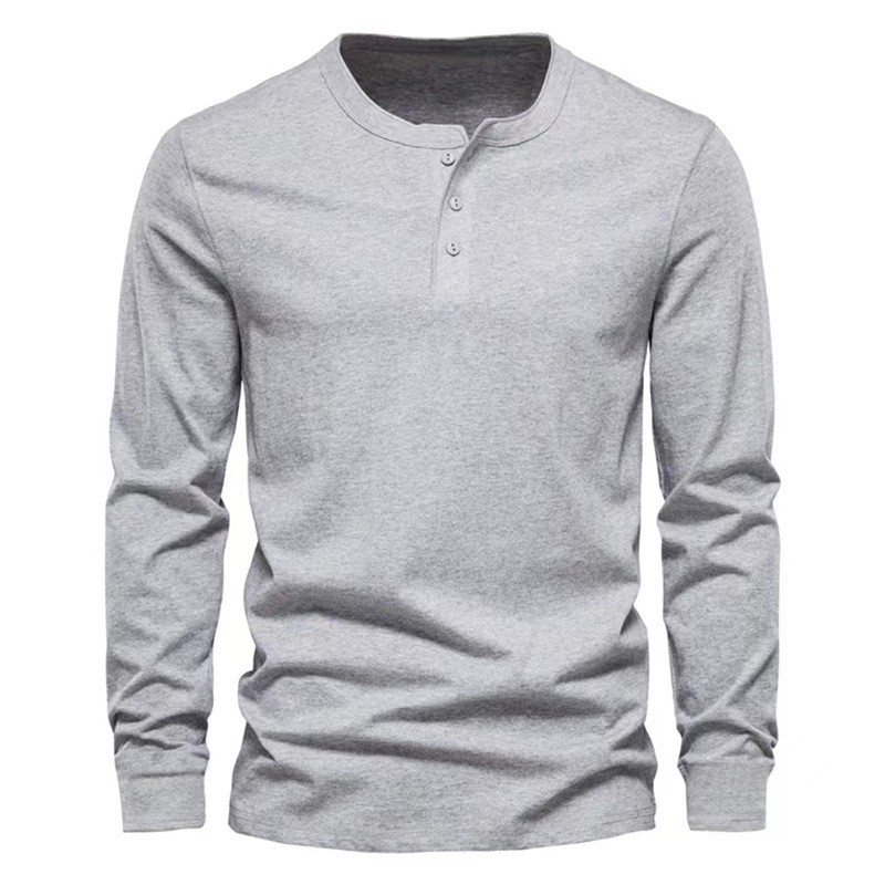 2024 European Men's Spring Autumn Round Neck Long Sleeved T-Shirt Loose Pullover Casual Men's T-Shirt Basic Tees Top_voghion.com