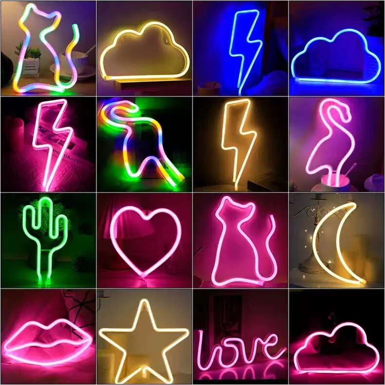 Neon light bedroom headlamp led decoration small table lamp decoration ins decorative lamp hotel E-sports light Net red bar