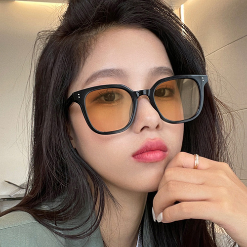  new style rice nail square sunglasses for women summer high-end ins anti-UV sunglasses trendy sunglasses