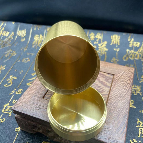 Brass tea can metal handicraft ornaments sealed household portable storage waterproof warehouse Yiwu small commodities