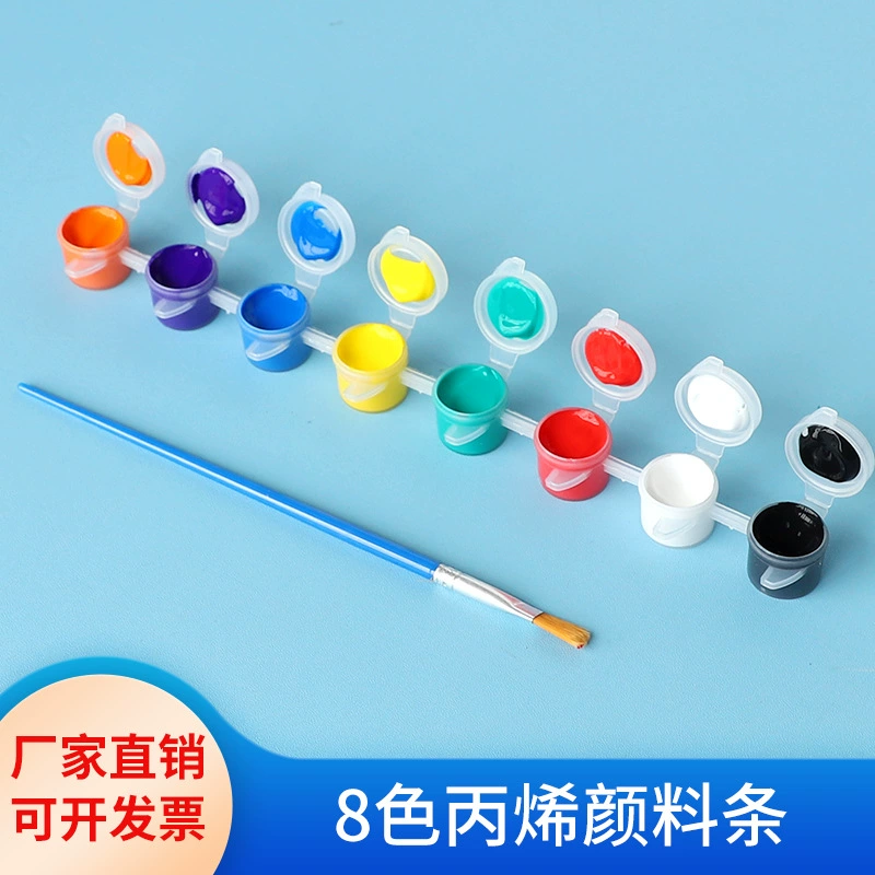 Детские акриловые полоски краски 8 сиамские ученики детского сада рисуют рисование граффити diy гипсовый пигмент 6 цветов 12 цветов