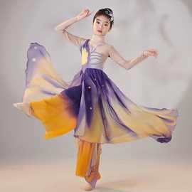 新款儿童古典舞演出服旦舞蹈服装女飘逸扇子舞