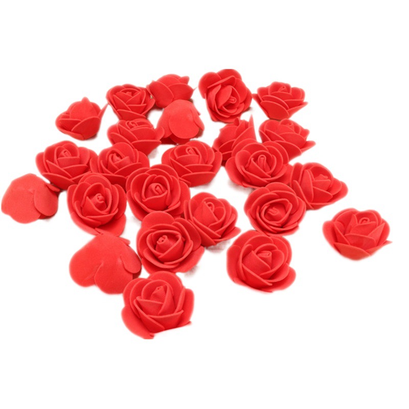 Cabeza de flor de Rosa artificial 3,5 cabeza de flor artificial cabeza de flor de espuma PE flor de Rosa flor artificial Rosa oso flor eterna