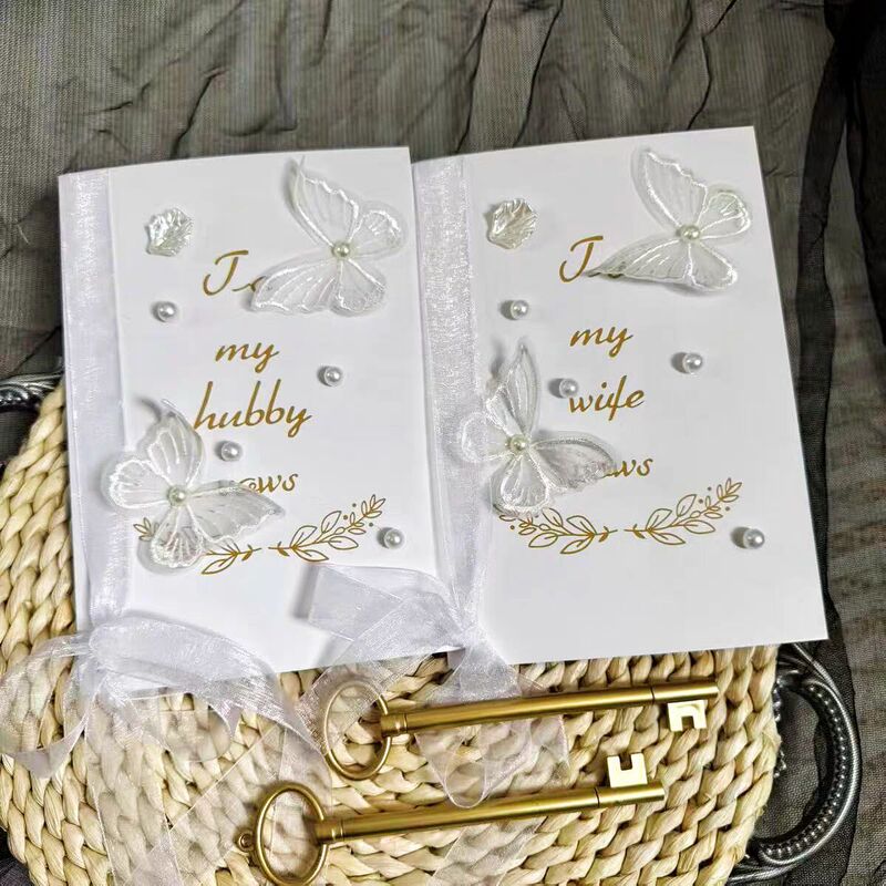 Wedding Vow Book for Newlyweds, Fresh and Simple Wedding Vow Card for Bride and Groom, Light Blue Photography and Videography Props