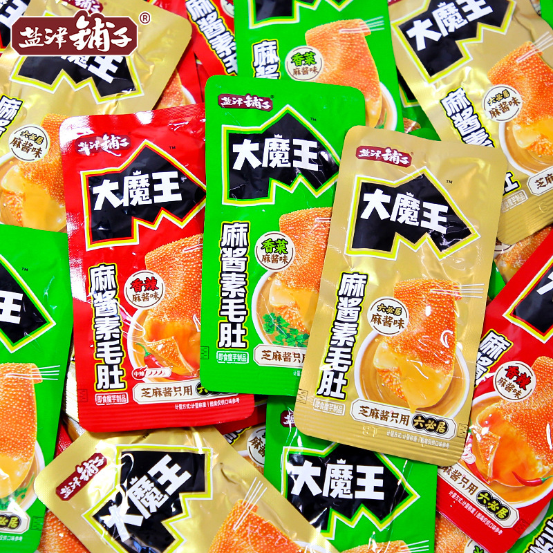 盐津铺子大魔王素毛肚解馋小吃零食六必居香菜辣味魔芋爽散称批发|undefined