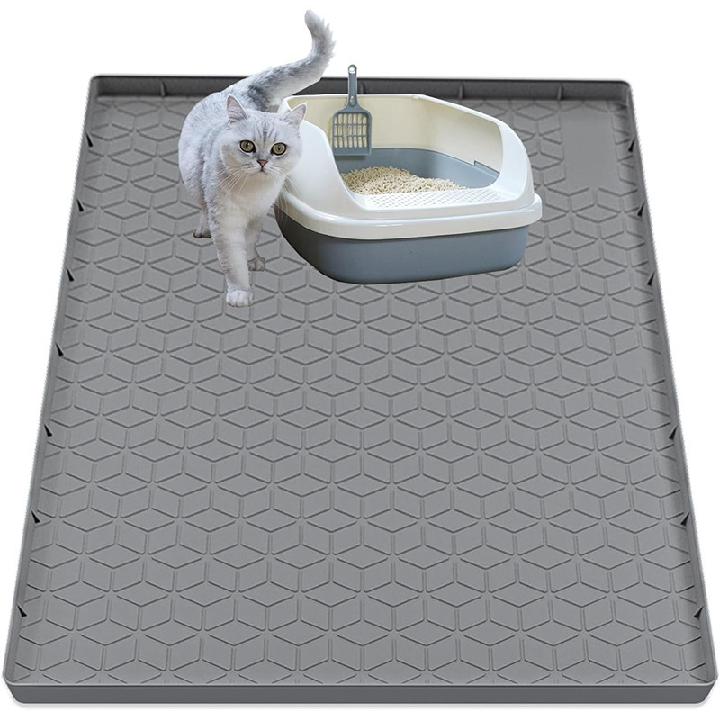 アマゾンペットマットシリコン猫砂マット猫が足をこすり、猫砂マットが漏れないようにペットを清潔にしやすい防水マット|undefined