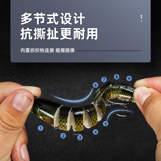 Luya Bait Hard Bait Multi-node Fish Loach Bionic Fake Bait Bass Salmon Cropped Seawater Fishing Luya Fake Bait